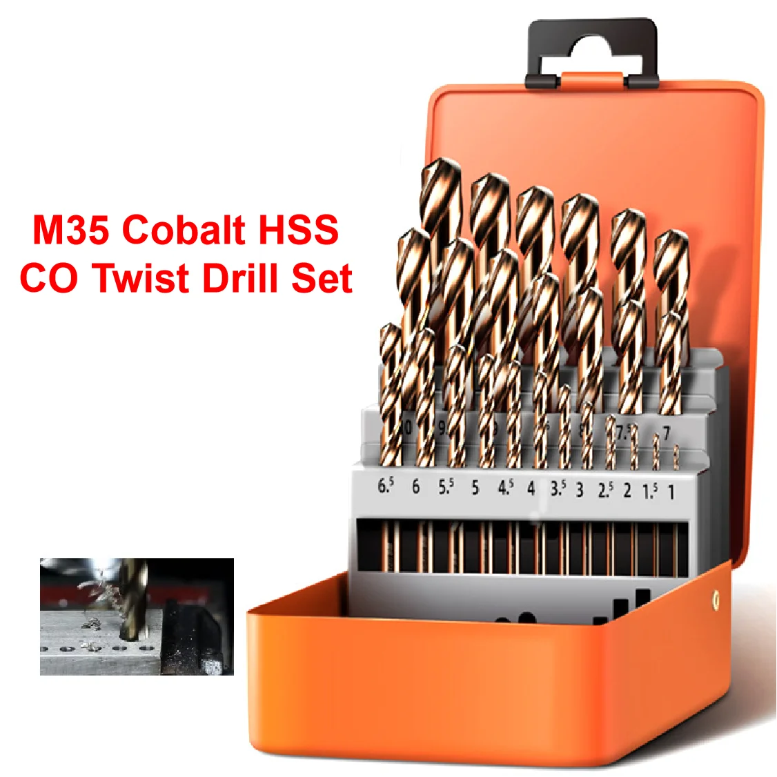 Wholesale 1.0-13mm Cobalt Coated Twist Drill Bit Set HSS M35 Gun Drill Bit For Wood/Metal Hole Cutter Power Tools