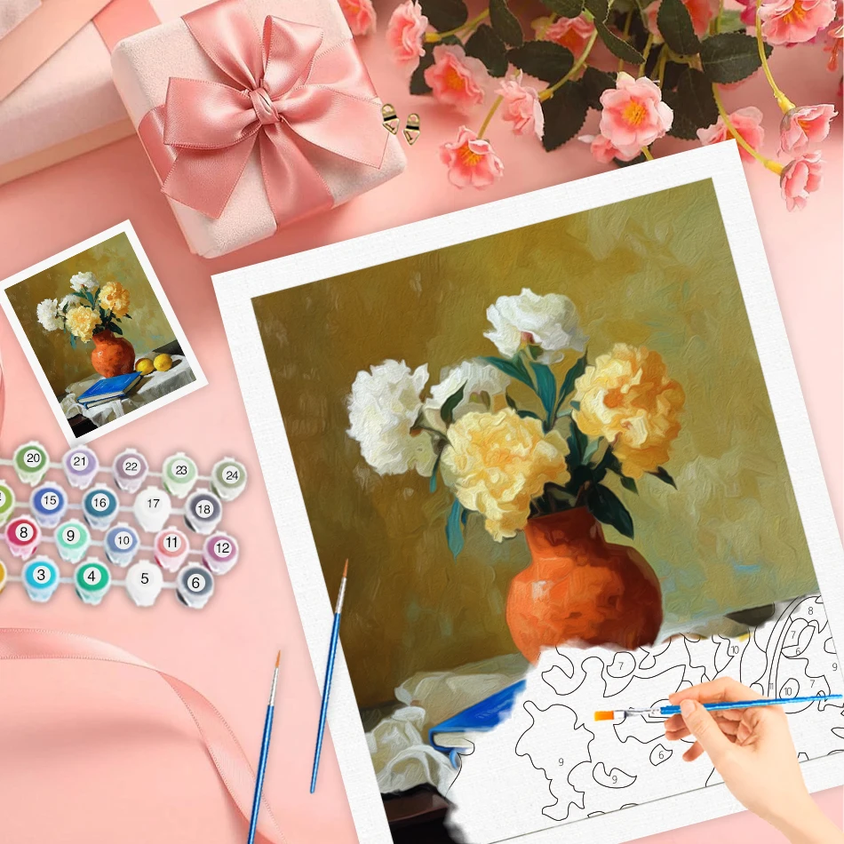 Floral Paint-By-Numbers Kit 2