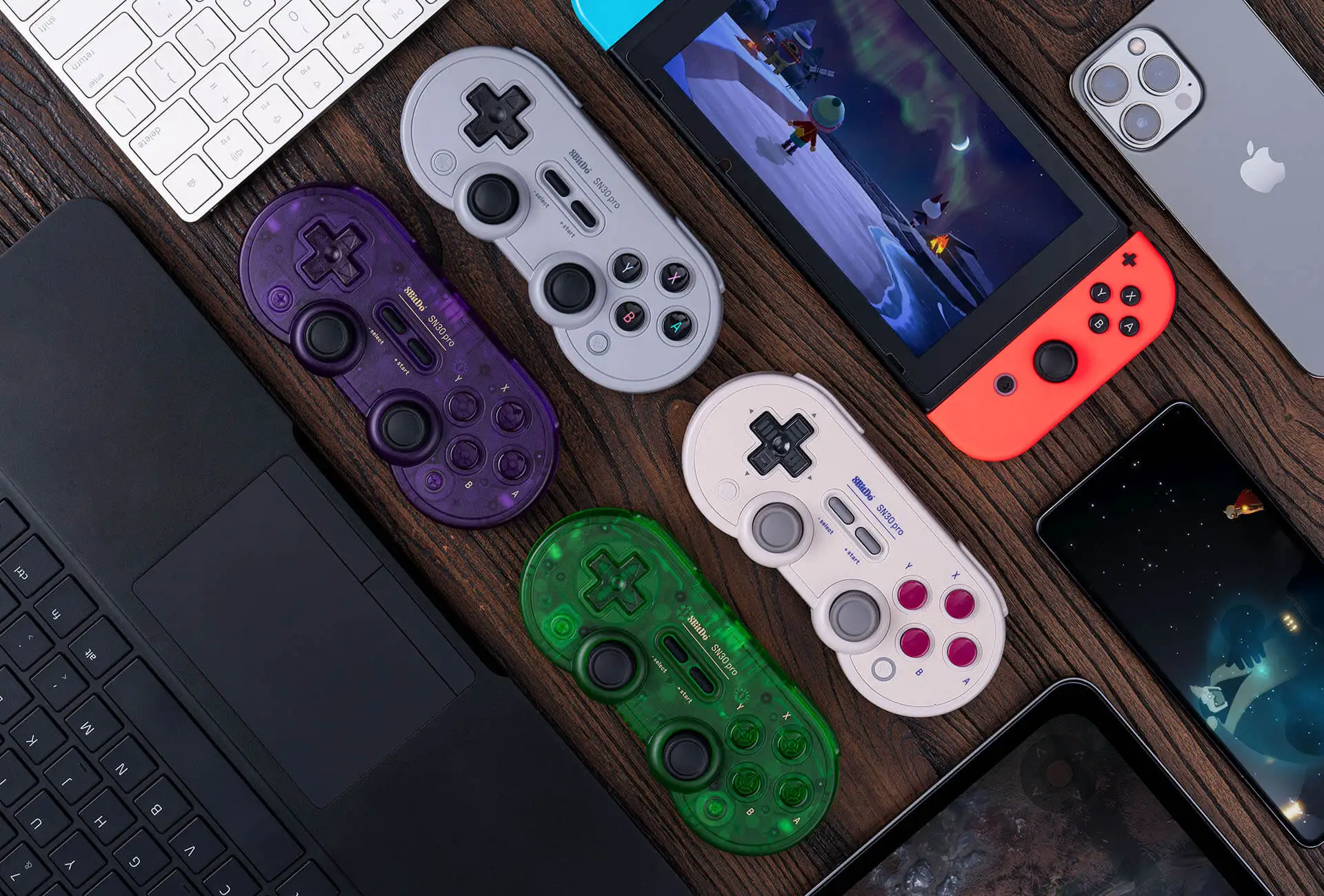 8Bitdo SN30 Pro kontroler gamepada Bluetooth z efektem Halla Joystick dla przełącznika Nintendo MacOS Android PC SteamoS Raspberry Pi