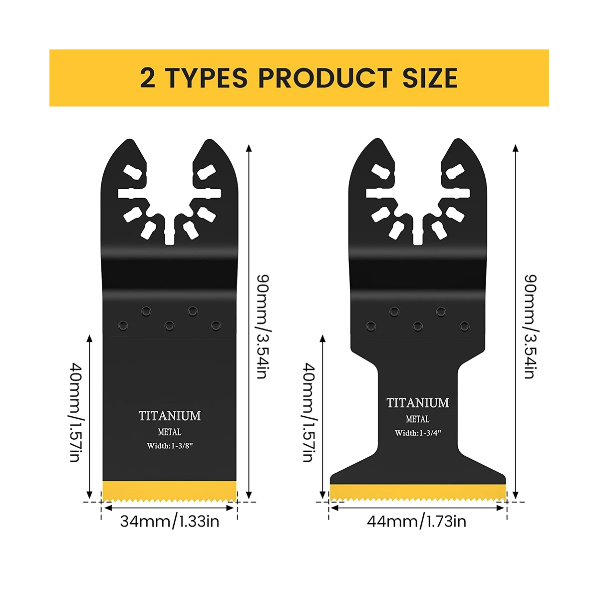 12PCS Titanium Oscillating Saw Blades, Multitool Blades for Cutting Hard Material, Metal Nails Wood and Plastic