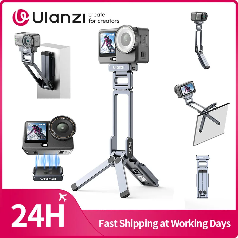 

Ulanzi MA37 Quick Release Mini Tripod Overhead Tripod Handle for DJI Osmo Action 6/Osmo Nano with 1/4'' Thread Arca-Swiss Bottom