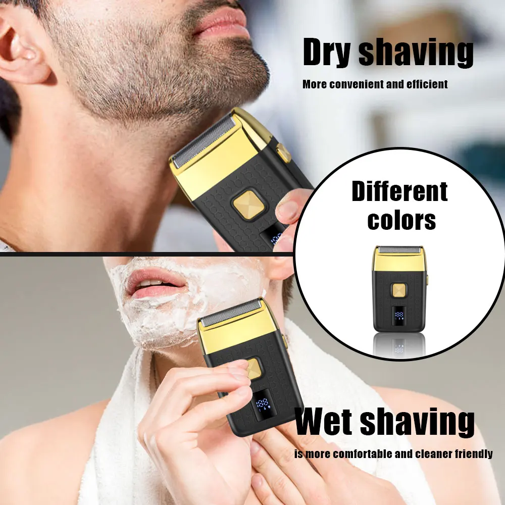 HIENA Afeitadora eléctrica para hombres, recortadora de pelo, tijeras para el pelo de la nariz, limpiador Facial, masajeador Facial, máquina de afeitar recargable