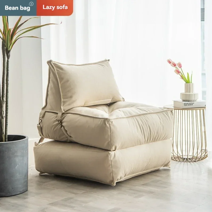 Lazy Sofa Bed Single Folding Couch Tatami Now Simple Bean Bag Sofa Balcony Bedroom Living Room Backrest Sofa Chair
