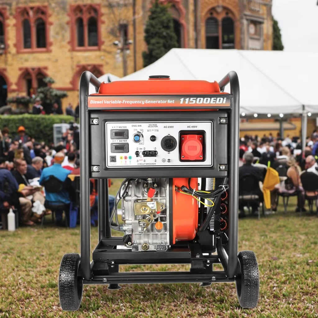 New Open 8KW forDiesel Generator with Wheel Inverter Auto Start 50/60Hz Frequency 230V Rated Voltage for Home Use 200A Current