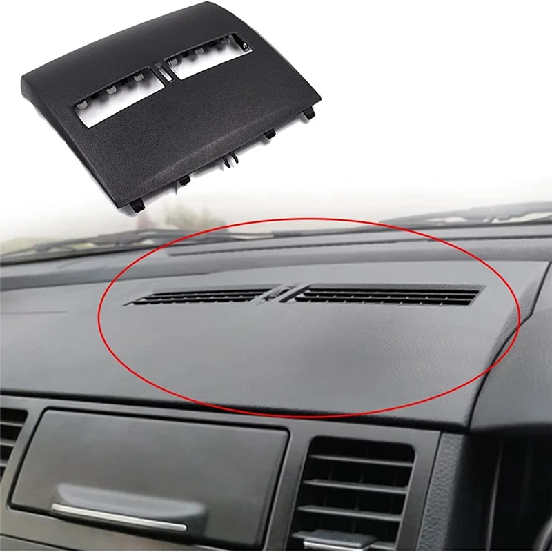 Car Front LHD Dashboard Middle Air Conditioner Outlet Vents Cover 68414-ED50 for Nissan Tiida 2005-2011 - Black