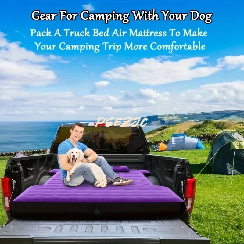 Car Mounted Travel Bed Equipped with Electric Air Pump, Inflatable Sofa Bed, Outdoor Truck Camping Travel Carrying Mobile Bed