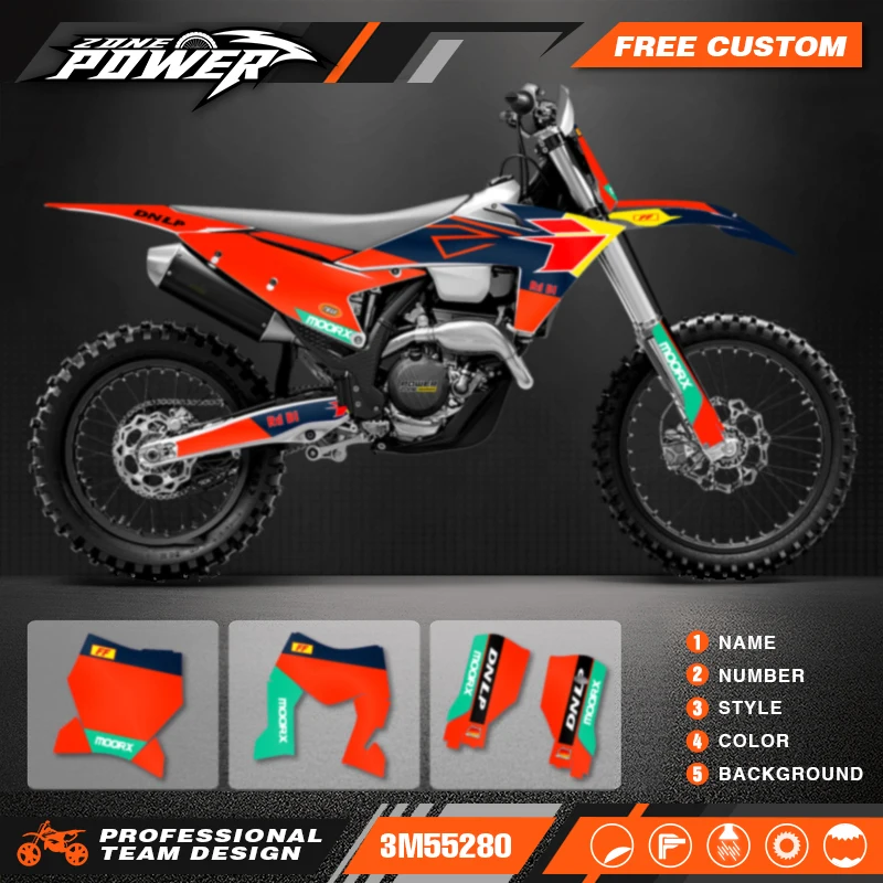 

Powerzone Custom Team Graphics Backgrounds Decals Stickers Kits for KTM EXC EXC-F XCW 2024 2025 2026 SX SXF 2023 2024 2025 43