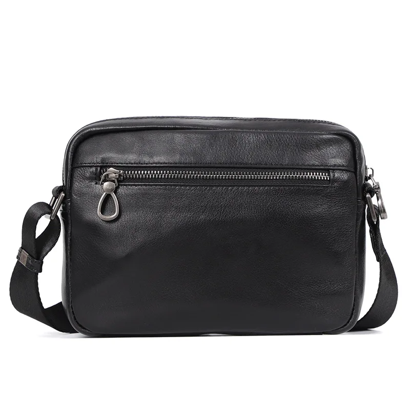 Men's 100% Genuine Leather Shoulder Bag Top Layer Cowhide Casual Messenger Bag Fashion Trend Mini Small Commuter Bags For Ipad
