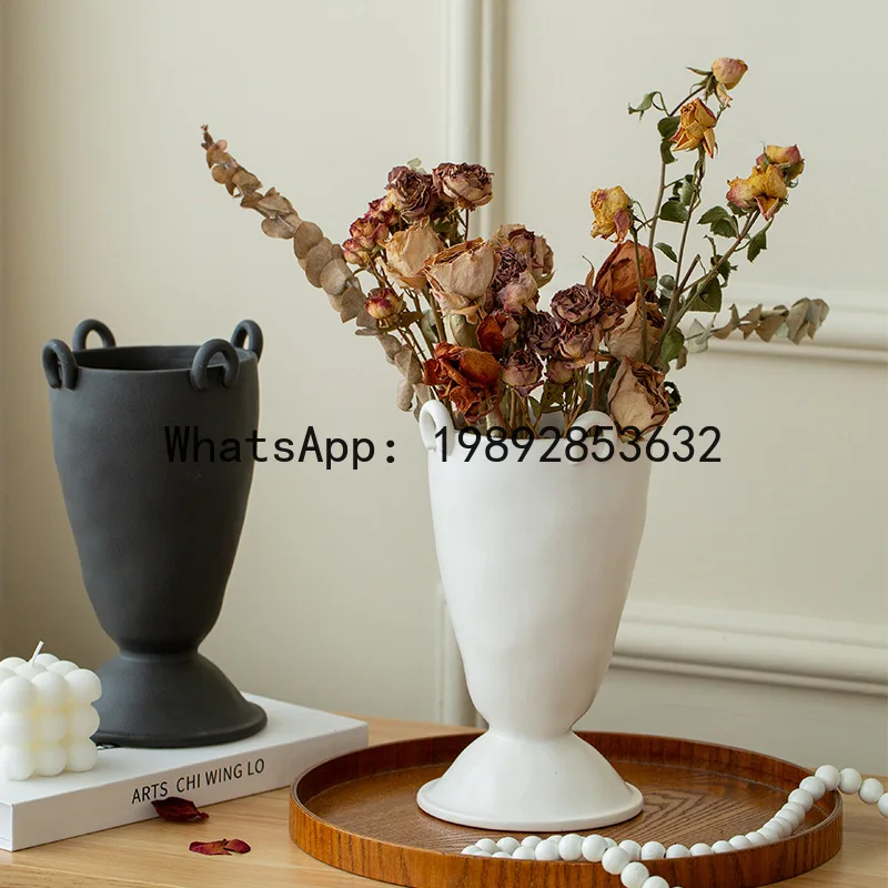 HP vase ceramic medieval flower arrangement advanced flower arrangement living room ornament INS feng shui nourishes