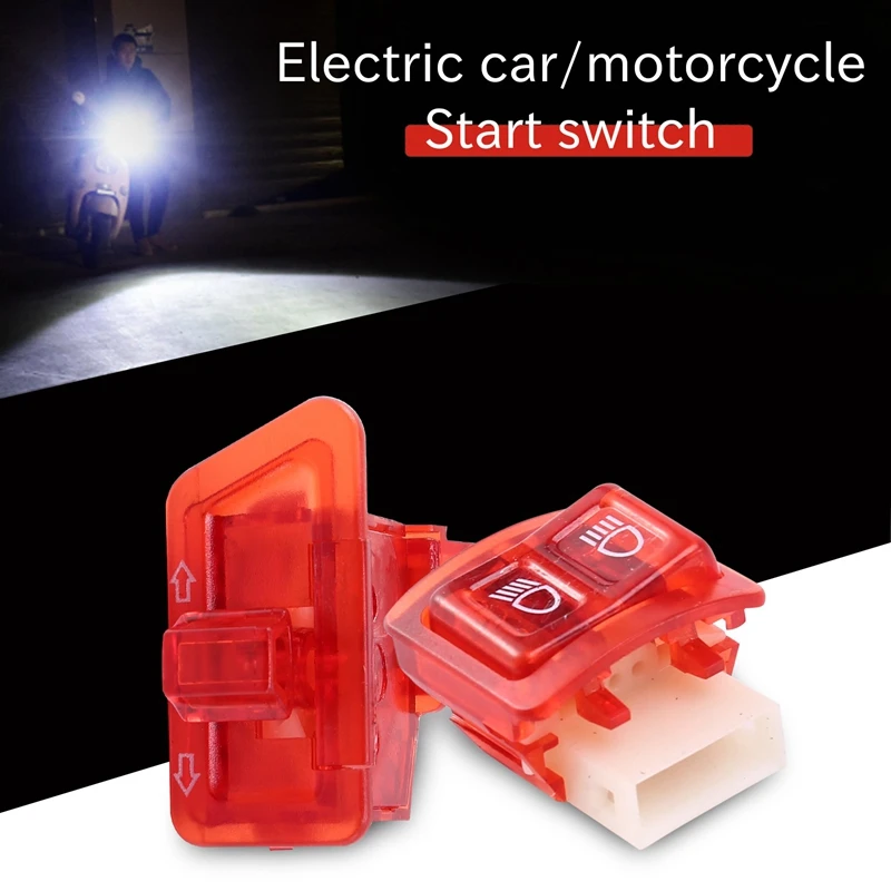 Motorcycle Horn Switch Button Turn Signal Switch Button Start Button for Honda DIO ZX AF27 AF28 AF34 AF35 Red