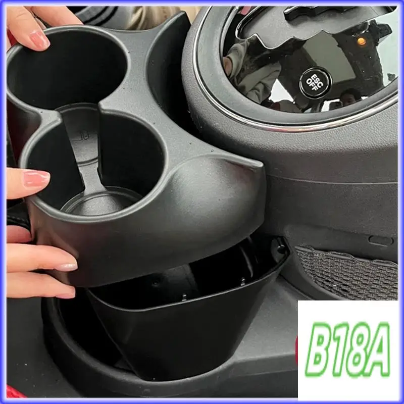 

H5-For Fiat 500 2007-2015 ABS Black Car Central Control Water Cup Holder Water Cup Storage Compartment