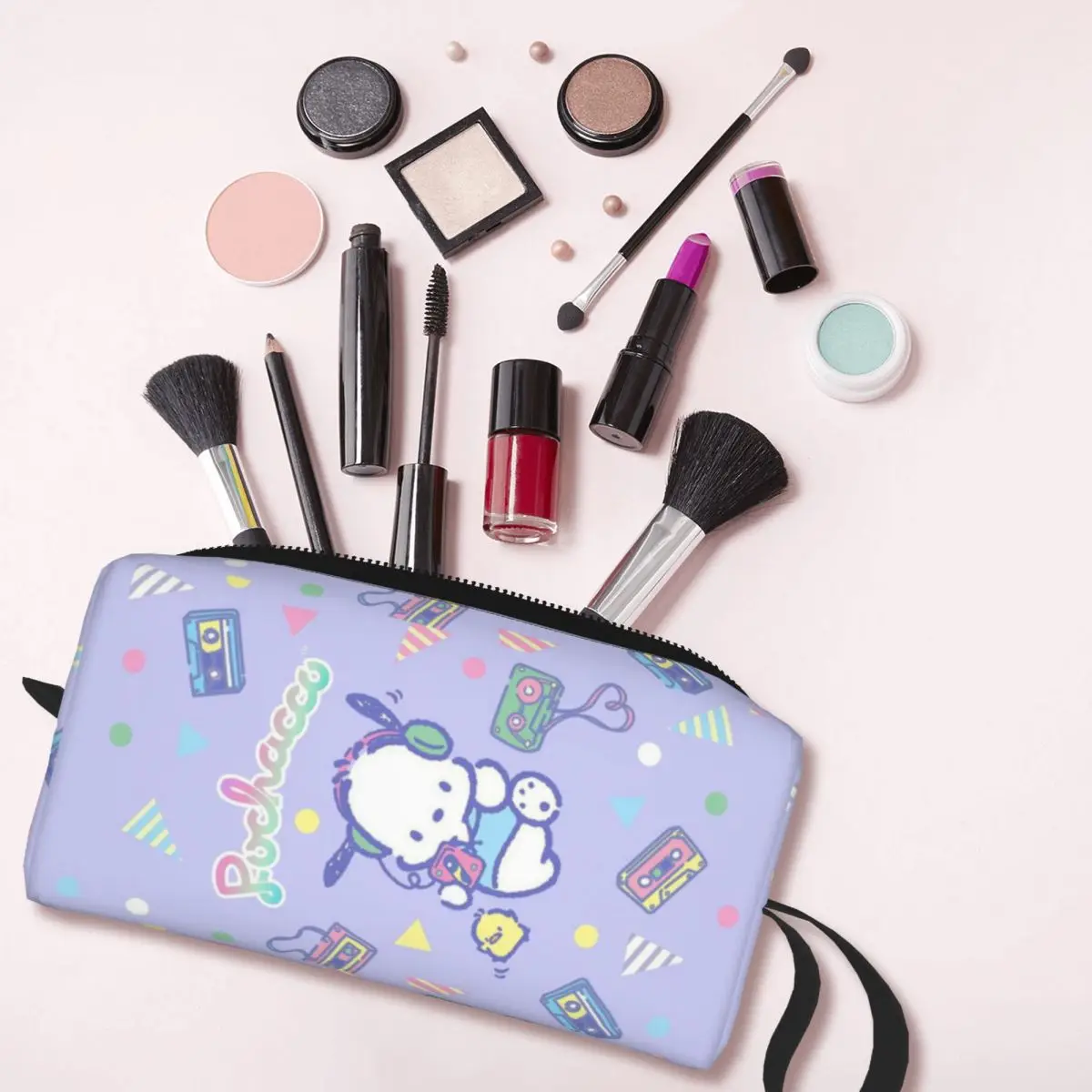 Custom Pochacco Cosmetische Tas Vrouwen Schattige Grote Capaciteit Make-Up Case Schoonheidsopslag Toilettassen