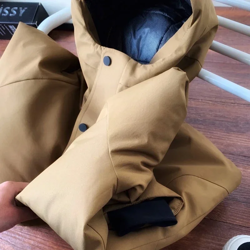 Waterproof Men Hooded Down Jacket Winter Outdoors Cold-proof Wind-resistant Warm Lightweight Coat Casual Loose Puffer Jacket