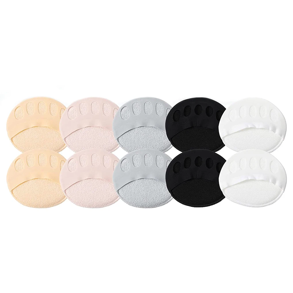 5 Pairs Shockproof Nonslip Forefoot Pads Breathable Corns Foot Cushions High Heels Sneakers Half Insoles Skin Care