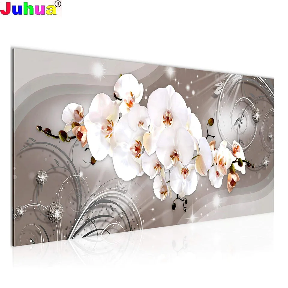 Orchidea di lusso pittura diamante nuovo 2024 gioielli fai da te punto croce diamante mosaico pieno quadrato rotondo immagini ricamo decorazioni per