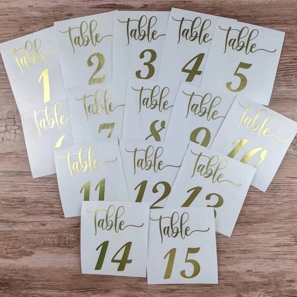 Wedding Table Number Stickers Wedding Reception Vinyl Decal Table Plans Numbers Frame Bottles Candles Vases Number Sign Decor