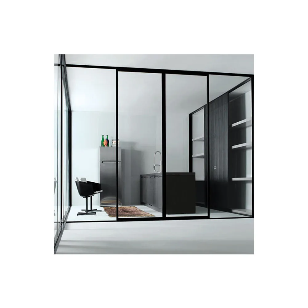 

Frameless aluminium sliding glass doors transparent for balcony glazing system