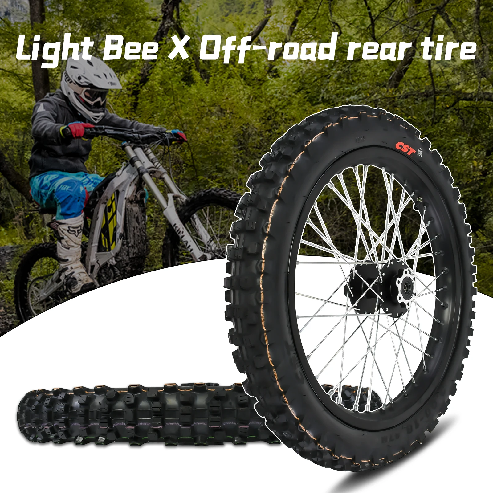 Electric Dirt Bike 1.60*18inch&3.00-18inch Rear Wheel Tire for Surron Light Bee 2025 18inch Rear Wheel Supermoto Off-road Parts