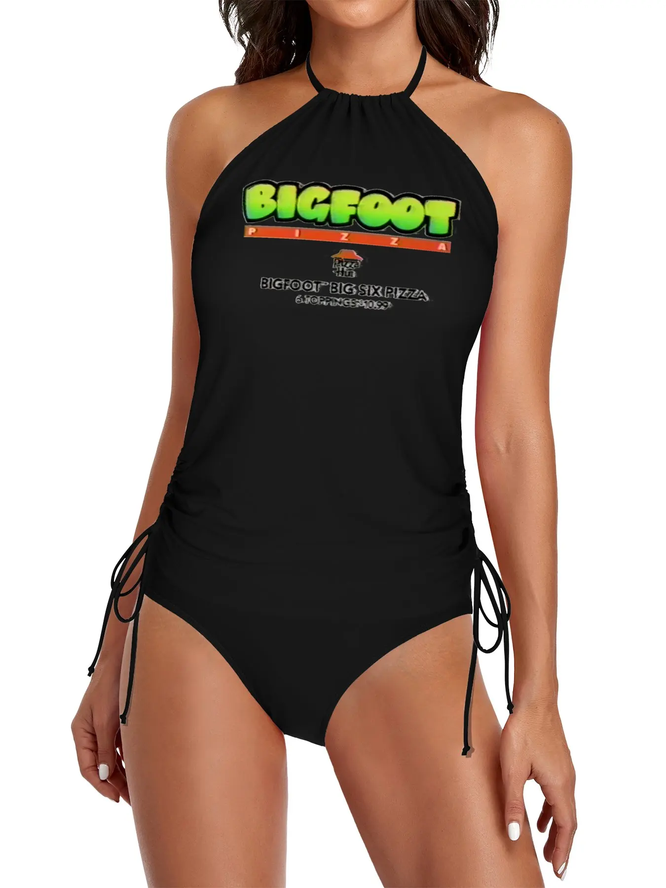 

Bigfoot Pizza Split Swimsuit Set Black swimsuit Swimsuit bikini Women's swimsuits