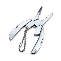 Stainless Steel Outdoor Mini Multitool Folding Plier Wire Stripper Pocket Knife Keychain Screwdriver Survival Tools for Camping