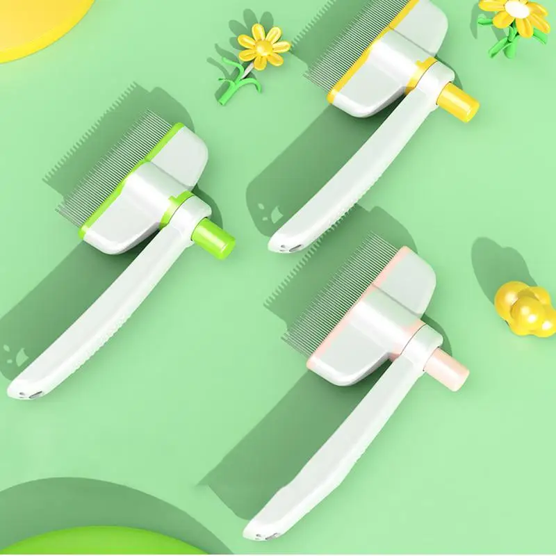 

Pets Grooming Comb Rotation Design Pet Grommer Comb With Release Button Hair Brushes Pet Hair Removal Combs Removing Loose Hair