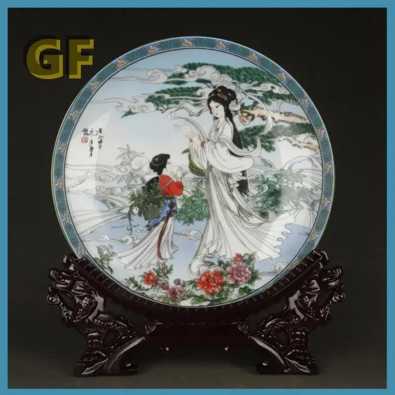 

1990s Jingdezhen Export Old Factory West Lake Story Series Reward Hunker Plate Stock Old Porcelain Old Goods Collection