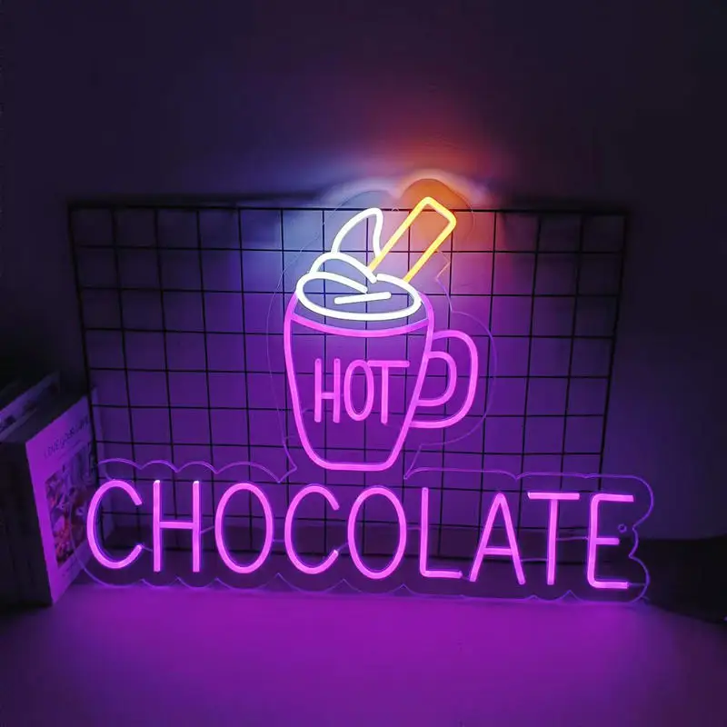 Custom coffee business logo neon sign bar neon lights room wall decoration shop name advertising neon sign