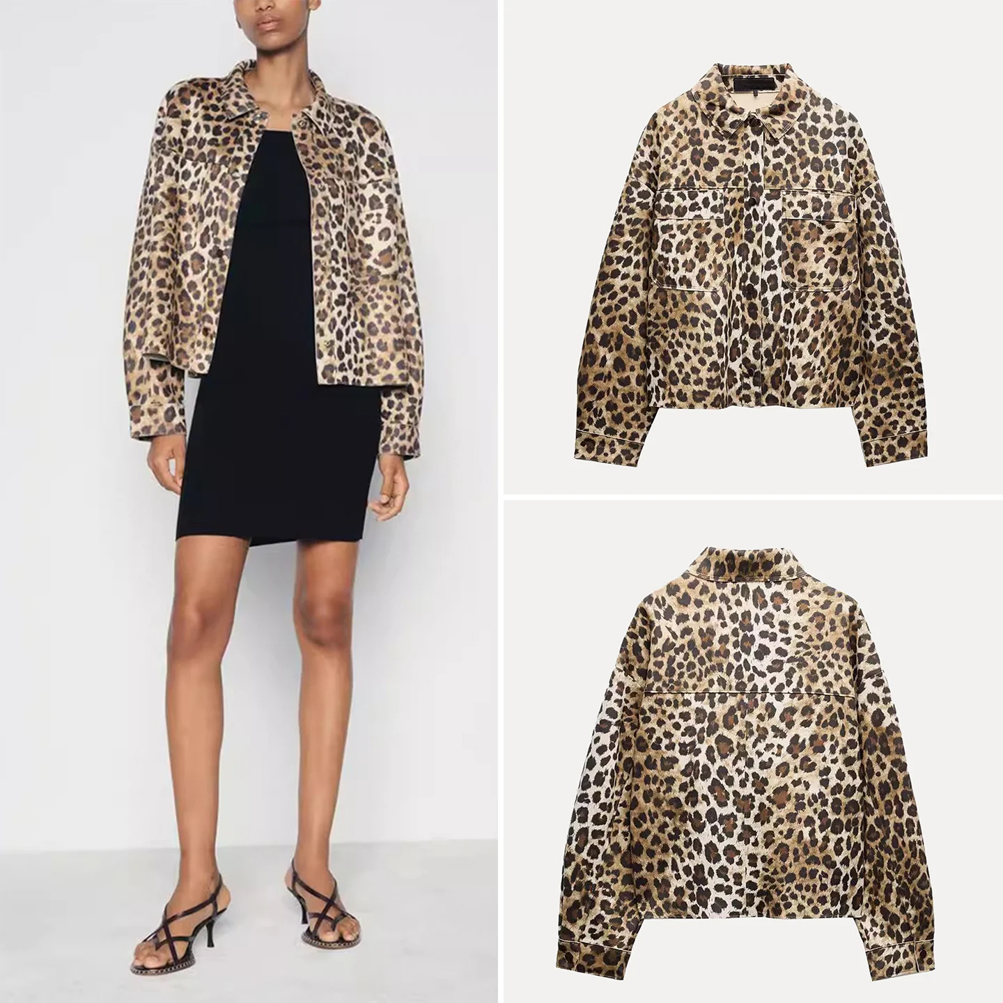 

Модный бархатный джерт с леопардовым принтом, женская осенняя новинка, брендовая верхняя одежда Z, обычная длина