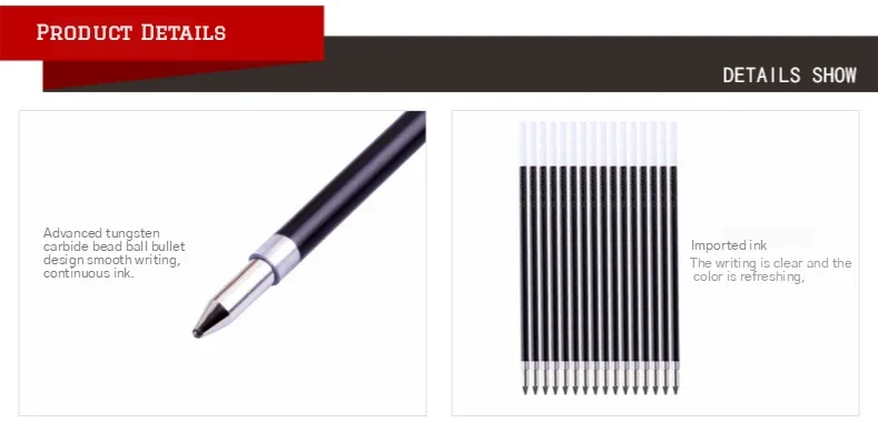100 Stück Press-Kugelschreibermine, Rot, Schwarz, Blau, Grün, öliges Schreibwerkzeug, Schule, Schreibwaren, Bürobedarf – Detail 4