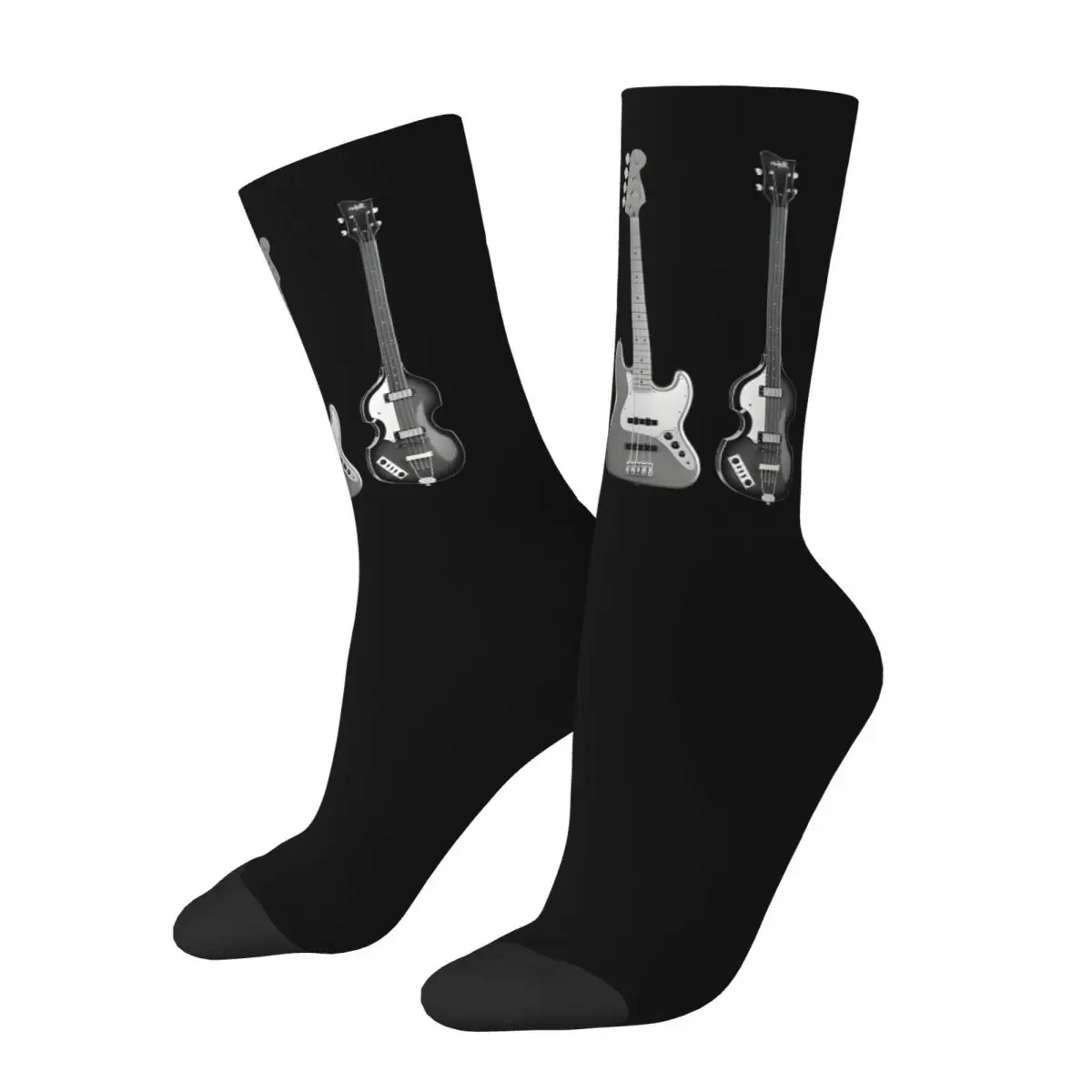 Happy Men's compression Socks Rickenbacker Vintage Harajuku Electric Guitar Musical Instrument Hip Hop Seamless Crew Crazy Sock