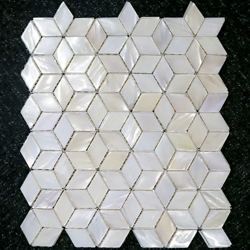 4pcs Shell Mosaic Tile Natural White Mother of Pearl Wall Backsplash Bathroom Tiles sheet