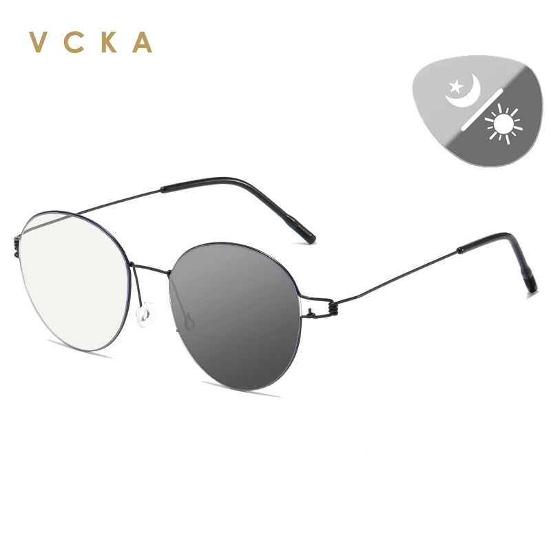 VCKA Smart Discoloration Without Screws Anti-blue Light Reading Glasses Ultra-light Steel Wire Custom Eyewear +1.0 - + 4.0