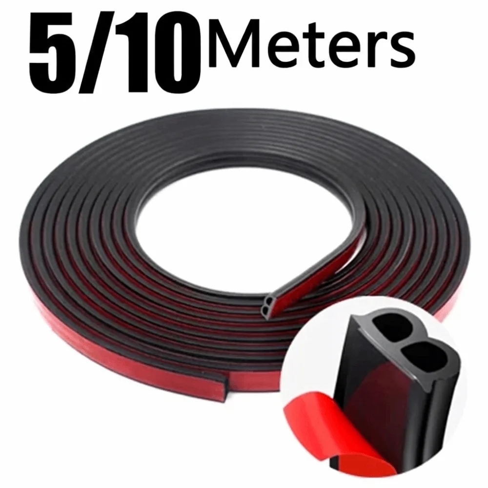 Durable 5/10M Car Door Seal Strips B Shape Rubber Car Silent Sealing Strip Dustproof Windproof Trunk Seal Automobiles