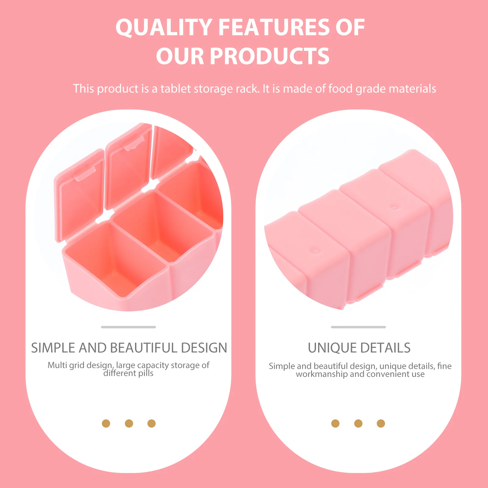 

3pcs Piano Box Compartments Medicine Organizer Travel Case Portable Storage Holder Lightweight Mini Container For