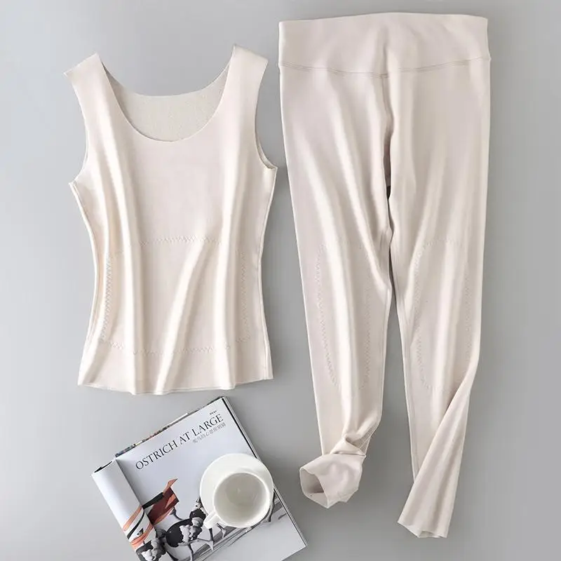 

Теплый шелковый бархатный топ, длинные кальсоны, дышащий жилет для женщин, термобелье