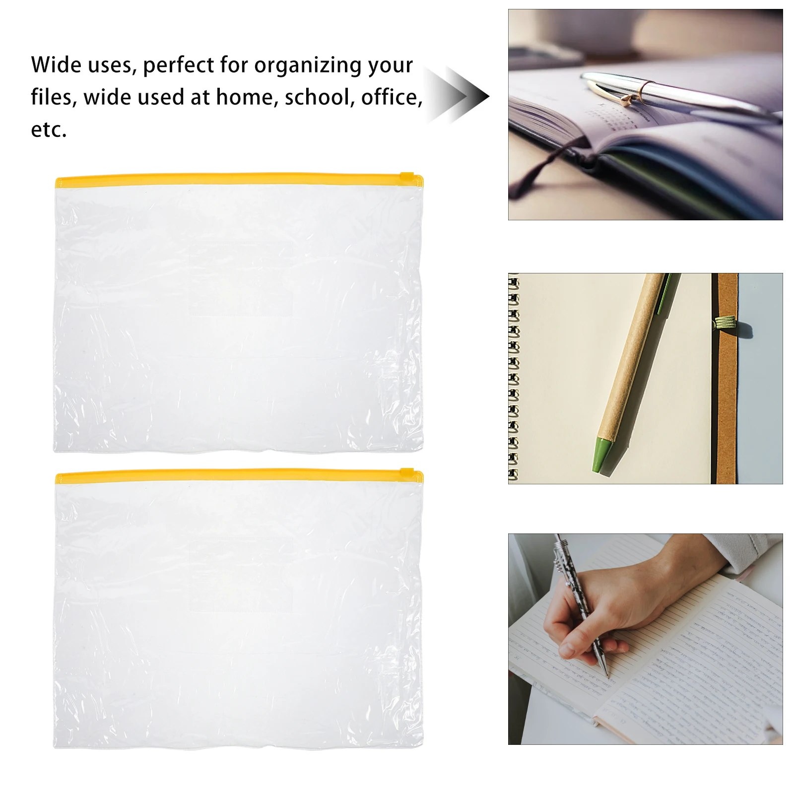 

20pcs Zipper Folder A4 Pvc School File Organizer Travel Document Bag File Storage Pouch Office Home Use Mesh Bags