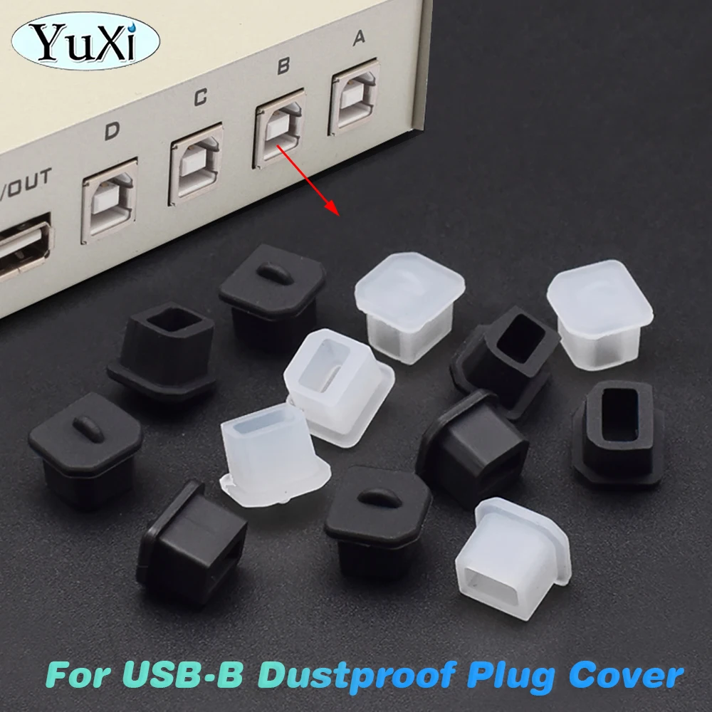 5Pcs For USB-B Silicone Rubber Hole Caps Dustproof Plug Cover For USB B Female Port Anti Dust Protector Cover Button Caps