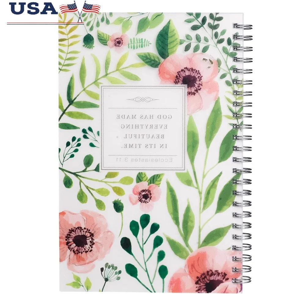 

Красивый блокнот Ecclesiastes в проволочном переплете 3:11 с цветочным дизайном в спиральном переплете, ПВХ-обложка, 128 страниц в подкладке, вдохновляющий подарок для Священного Писания