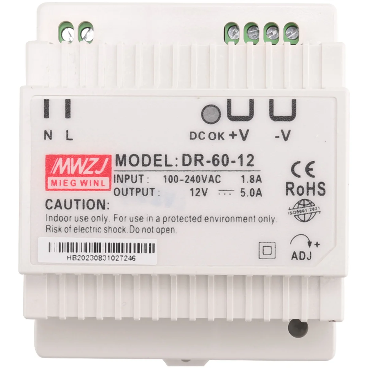 DR-60-12 Transformer 12 Volt 5 Amp Industrial Din Rail Power Supply 220V Ac To 12V Dc Power Supply(12V)