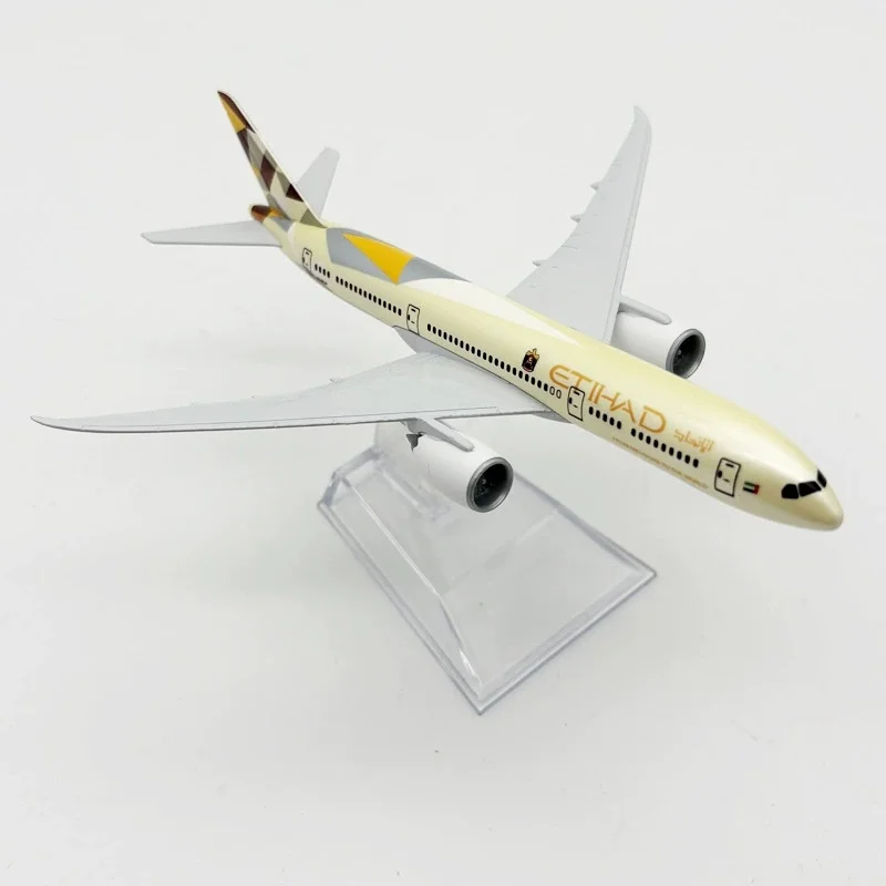 16cm 1/400 Aircraft Model for Etihad Airways B787 Metal with Stand Alloy Display Aviation Enthusiasts for Collection display