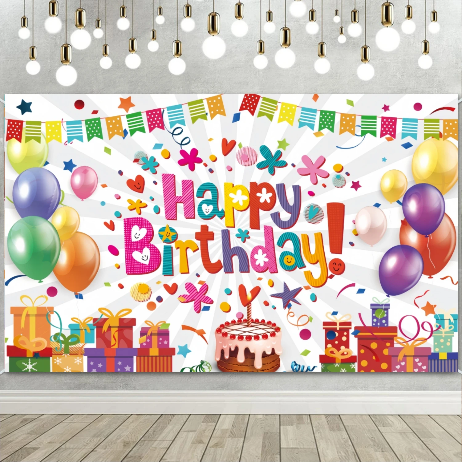 

Happy Birthday Party Backdrop Banner, for Celebrations Birthday Party Decorations Happy Birthday Banners