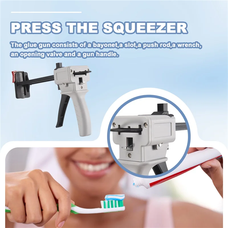 ABGR-704 Toothpaste Tube Glue Gun Silicone Manual Glue Gun Repair Tool Sealant Manual Extruder Injection Gun