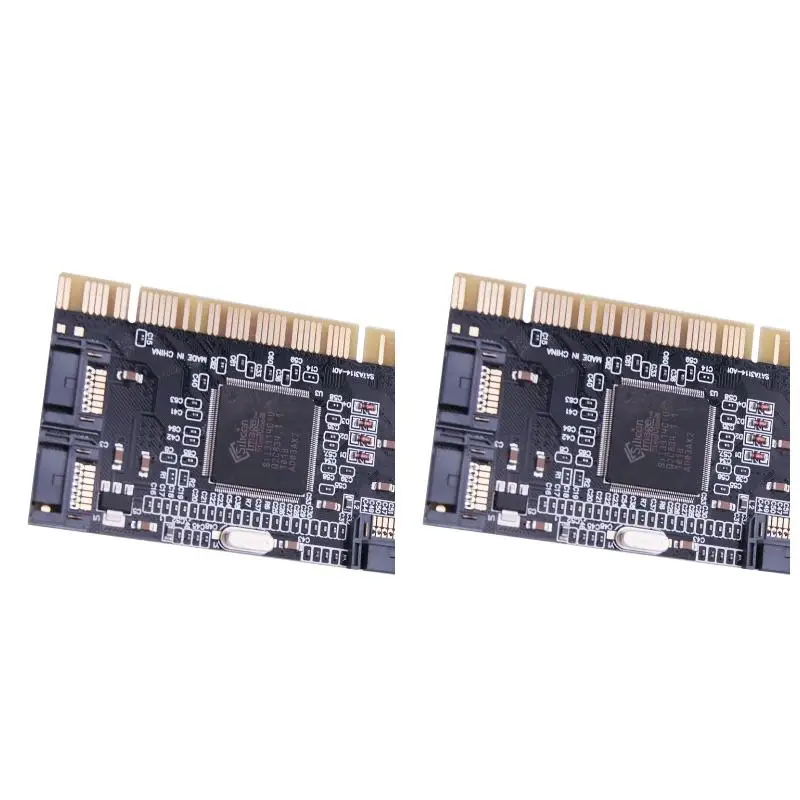 2PackX(4 Ports PCI SATA Controller Internal Expansion Card with Two Sata Cables, for Desktop PC,Support SATA Hard Drive)