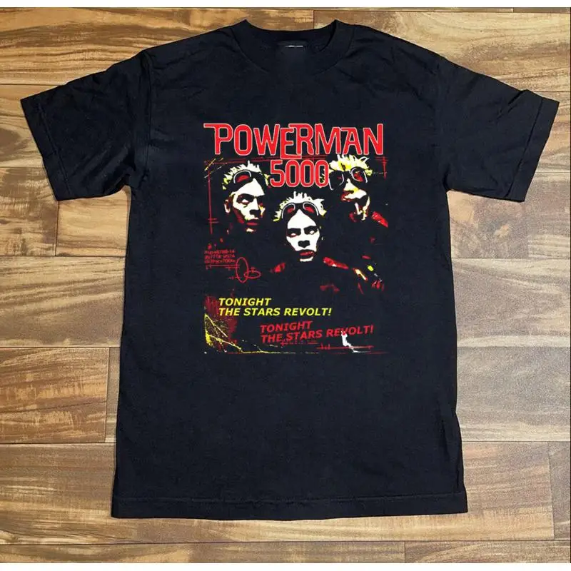 Powerman 5000 Stars Revolt Tour Short Cotton T Shirt All Size