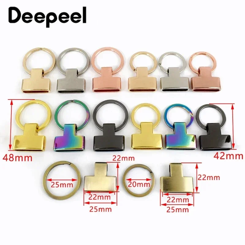 5/10Pcs Deepeel 20/24mm Metal O Ring Buckles Keychain Webbing Clip Clasp Bag Strap Pendant Screw Hook Stopper Leather Crafts