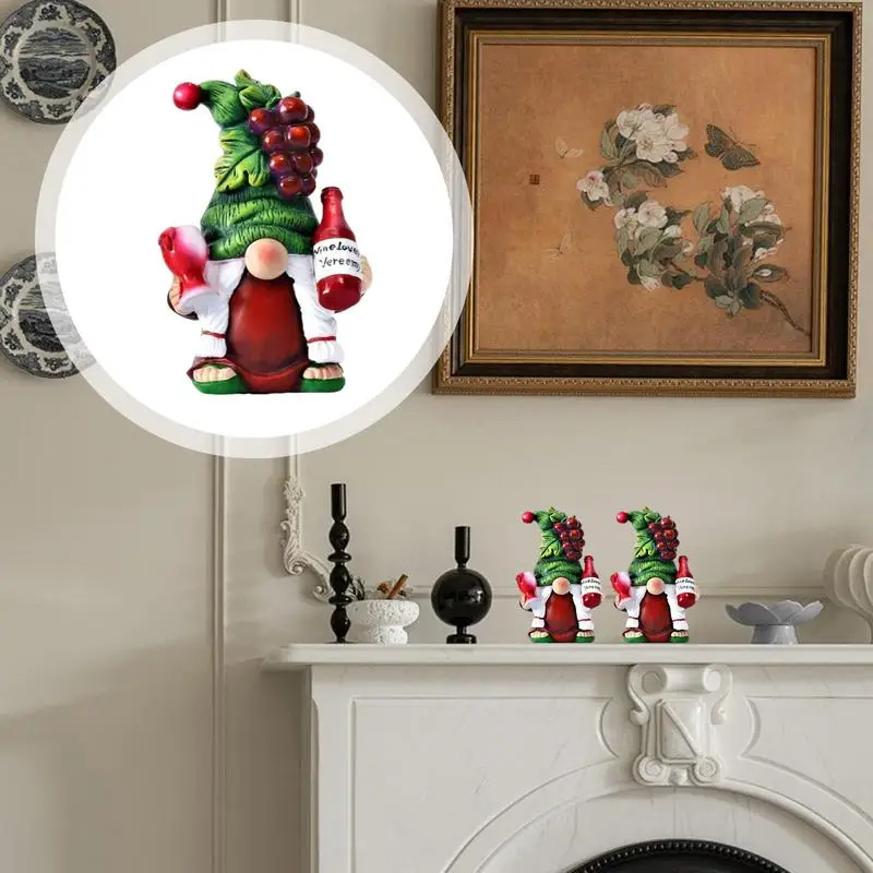 Red Wine Gnomes Decorations Funny Dwarf Sculpture Decor Vivid Details Gnome Figurine Decoration For Mantel Kitchen Shelf Bar