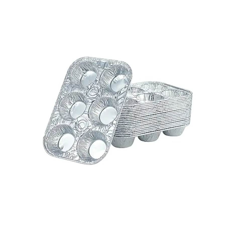 10pack Muffin Pan 6-Cup Cupcake Aluminum Pans Favorite Muffin Tin Size for Baking Cupcakes Muffins and Mini Pies - Standard Siz