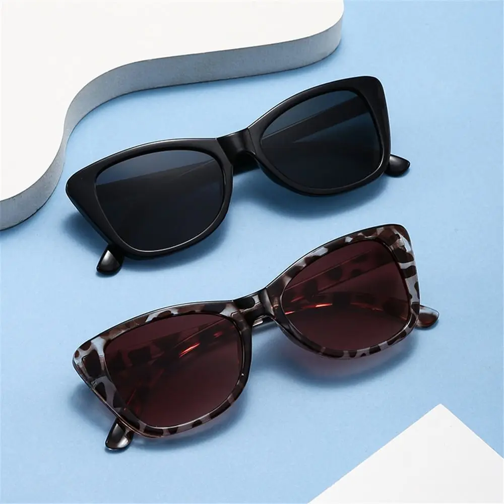 Trend ige Straße Foto Requisiten Cat Eye Sonnenbrille UV400 Schutz Vintage Outdoor-Farben Farbverlauf Leopard Brillen für Frauen