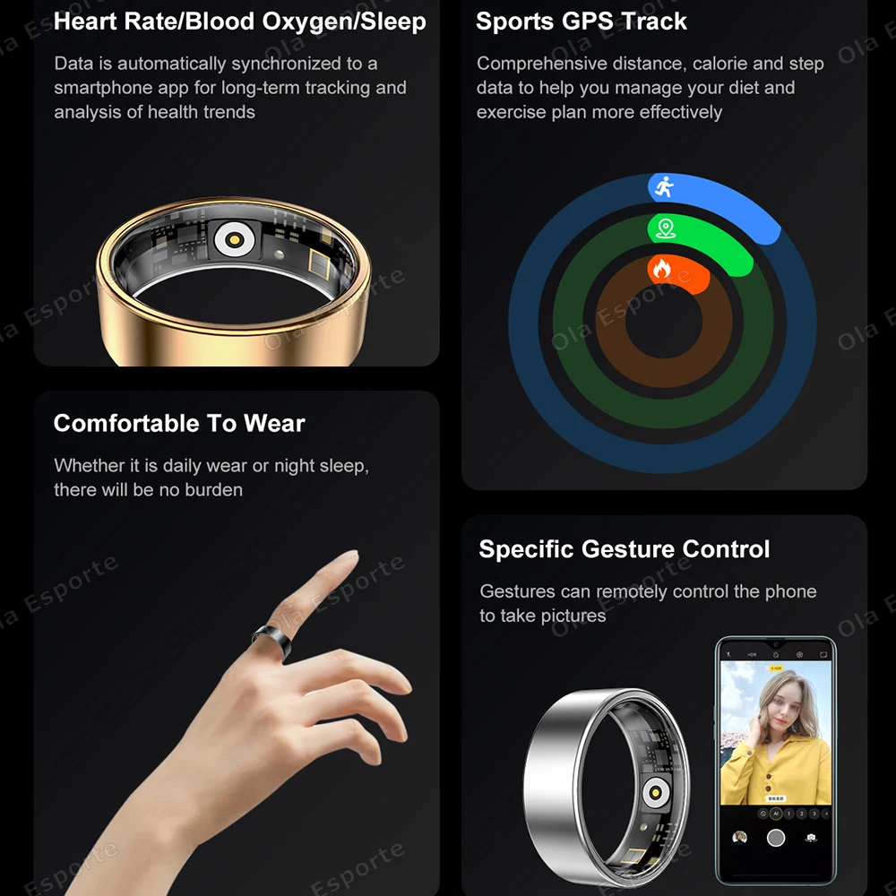 2025 New For Xiaomi Smart Ring Heart Rate and Blood Oxygen Monitoring Rings For Man 10ATM Waterproof Multi-sport Modes Smartring