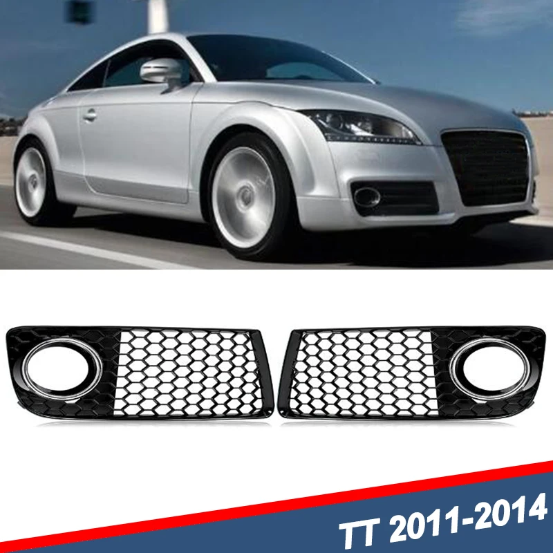 For Audi TT MK2 8J Front Bumper Fog Light Grills Grille Honeycomb Mesh Fog Light Lamp Cover 2010 2011 2012 2013 2014  8J0807682J